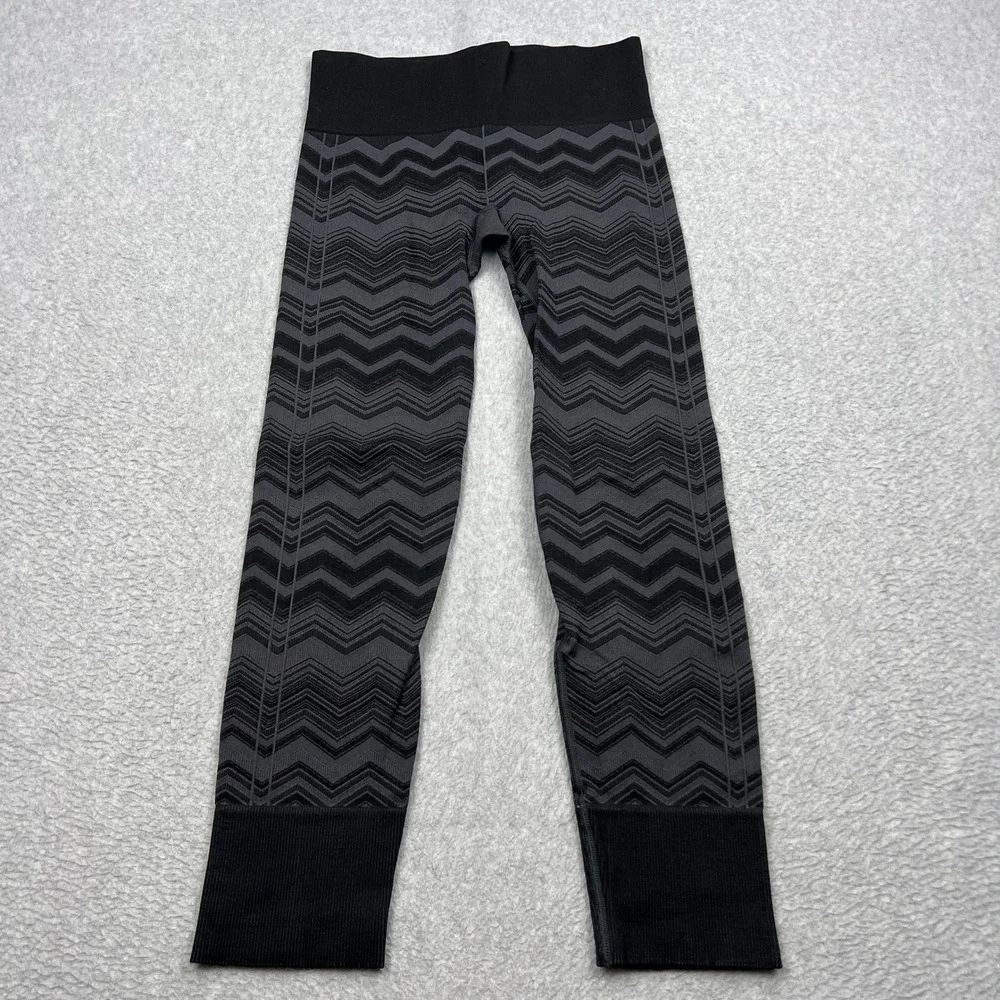 Lululemon Ebb To Street Pant Womens 6* Black Gray Chevron Yoga Leggings W5G17S